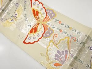 アンティーク　蝶に古典柄織り出し袋帯（材料）